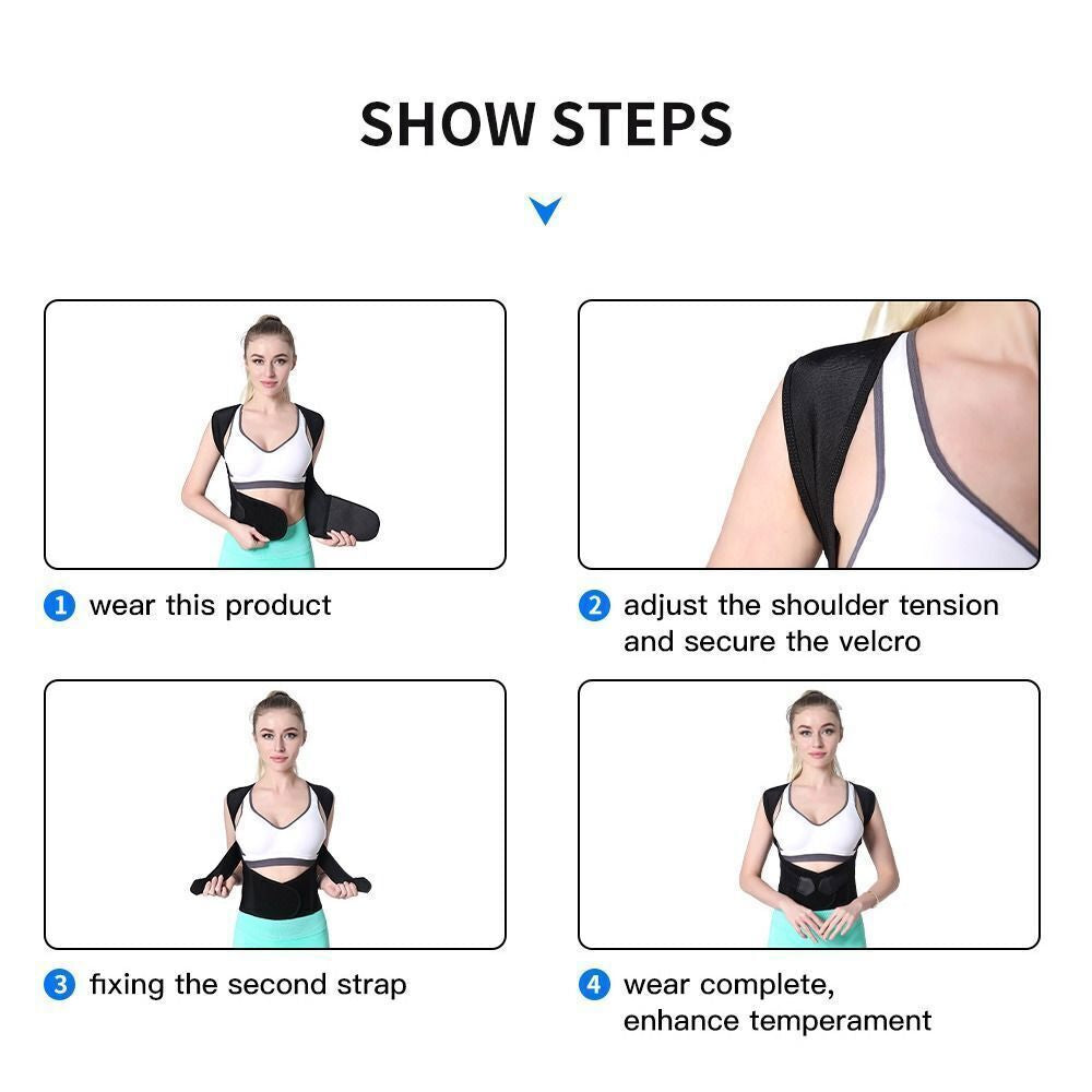 Adjustable Back Posture Corrector Anti-Camel Sitting Posture Correction Belt UK